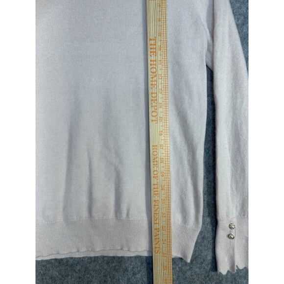 Nanette Lepore Pink 100% Cashmere Long Sleeve Sweater Soft 2 Ply Size Large - Picture 7 of 11